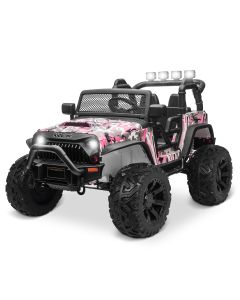2x12V Power Wheels Ride On Truck for Kids-Camo Pink2