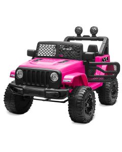 Ride On SUV w/DIY License Plate (12V) (Fun Letters)-Hot Pink